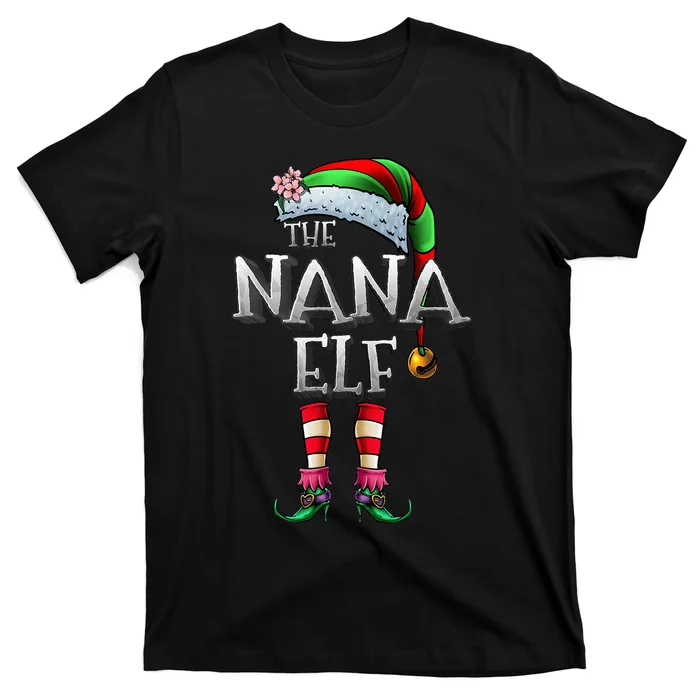 Nana Elf Christmas Family Festive Gift T-Shirt