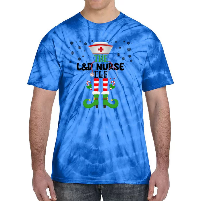 Nurse Elf Christmas Matching Picu Nicu Er Nursing Gift Tie-Dye T-Shirt