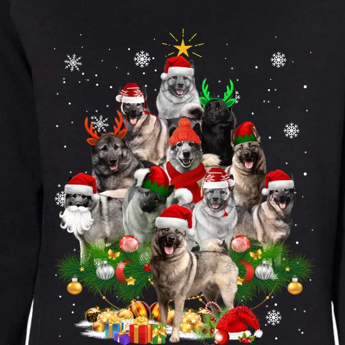 Norwegian Elkhound Christmas Tree Lights Funny Dog Xmas Gift Womens California Wash Sweatshirt