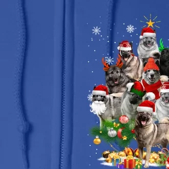 Norwegian Elkhound Christmas Tree Lights Funny Dog Xmas Gift Full Zip Hoodie