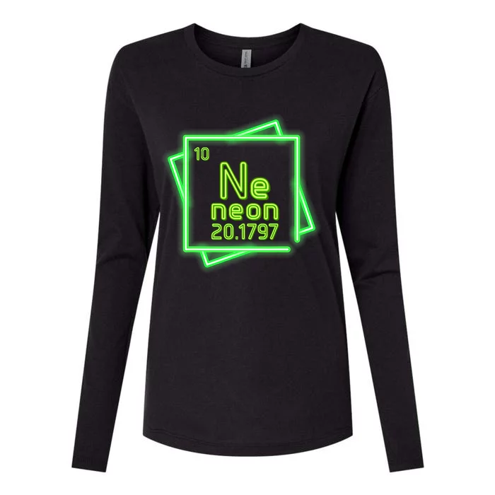 Neon Element Chemistry Periodic Table Science Nerd Womens Cotton Relaxed Long Sleeve T-Shirt