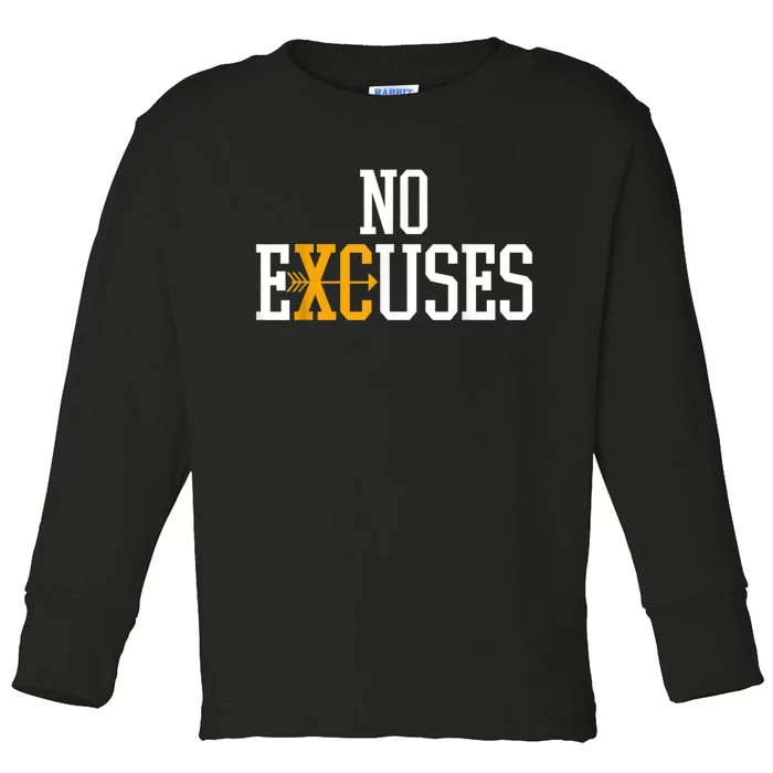 No Excuses Cross Country Track And Field Running Toddler Long Sleeve Shirt