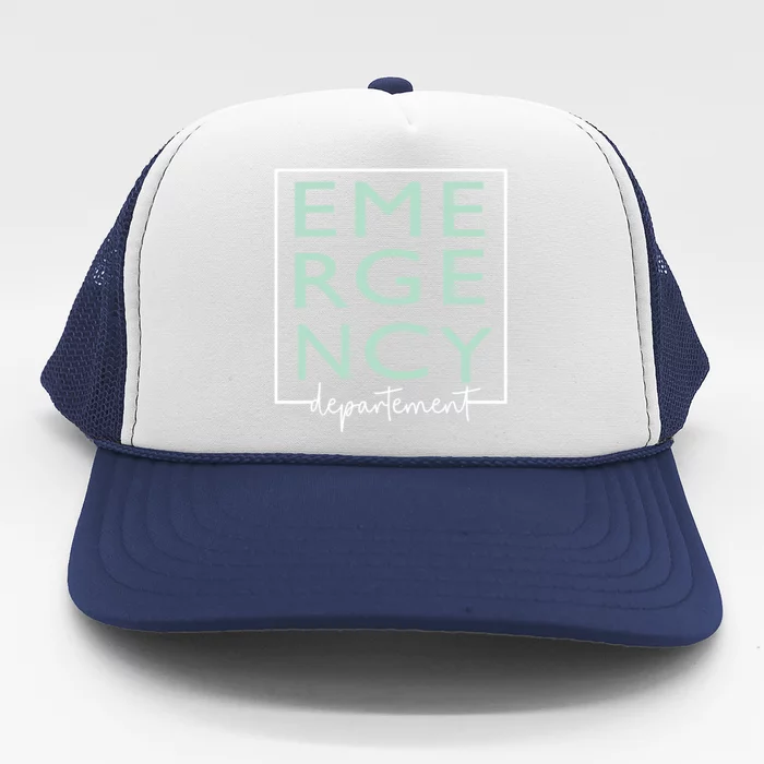 Nurse Emergency Departt Emergency Nursing Room Healthcare Gift Trucker Hat