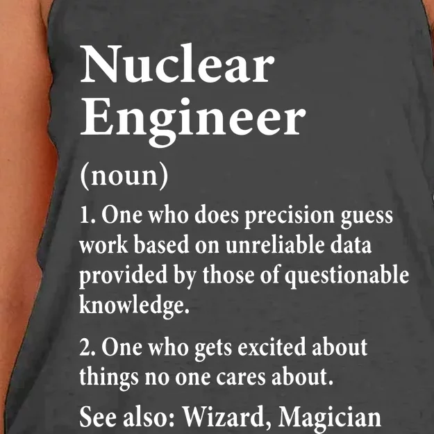 Nuclear Engineer Definition Funny Engineering Student Saying Women's Knotted Racerback Tank