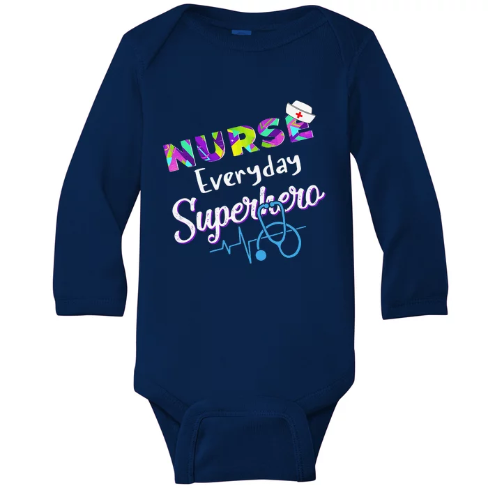 Nurse Every Day Superhero Coloring International Nurses Day Baby Long Sleeve Bodysuit