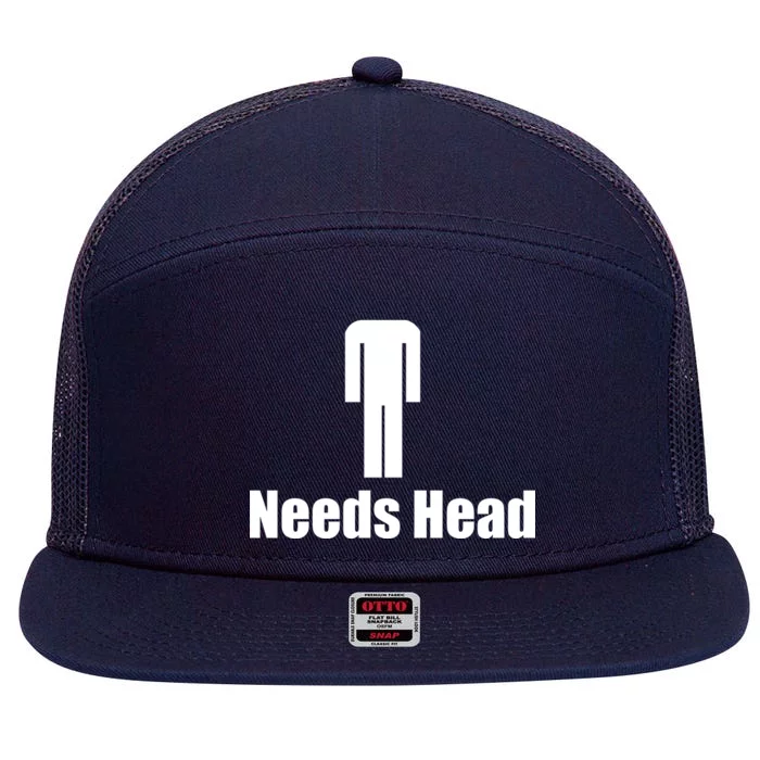 Needs Head 7 Panel Mesh Trucker Snapback Hat