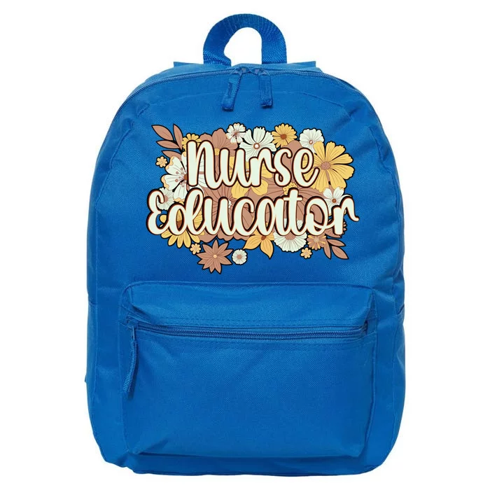 Nurse Educator Flowers Nursing Educator Cool Gift 16 in Basic Backpack