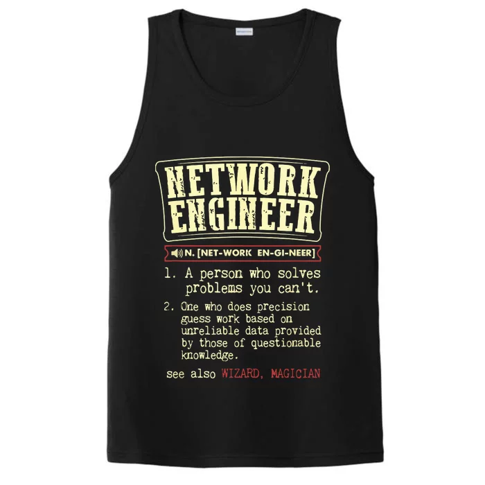 Network Engineer Funny Dictionary Definition Performance Tank