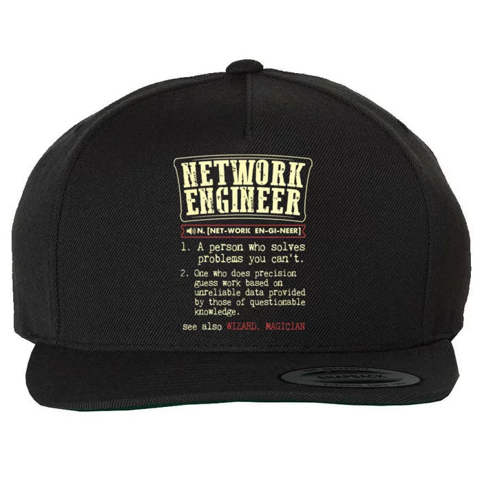 Network Engineer Funny Dictionary Definition Wool Snapback Cap