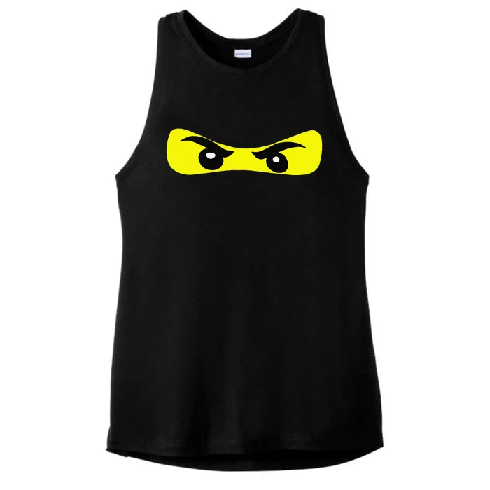 Ninja Eyes Funny Halloween Ninja Costume Ladies Tri-Blend Wicking Tank