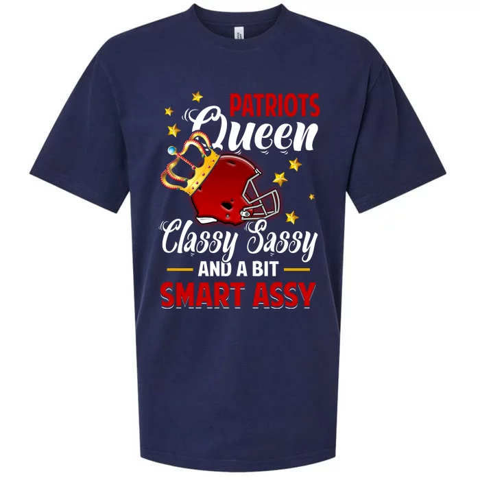 New England Football Queen Classy Sassy And A Bit Smart Assy Sueded Cloud Jersey T-Shirt