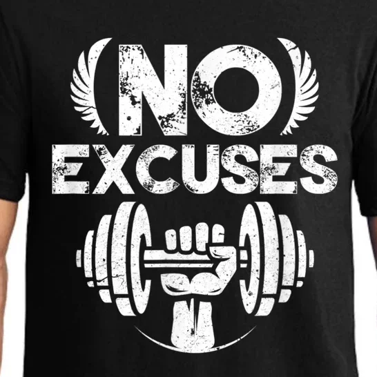 No Excuses Funny Bodybuilding Gym Workout Pajama Set