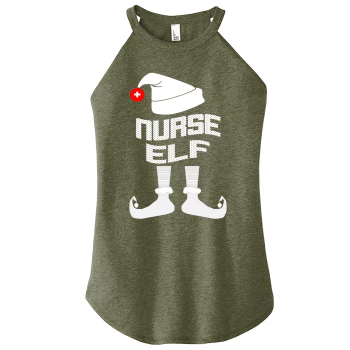 Nurse Elf Group Matching Family Christmas Gift Funny Meaningful Gift Women’s Perfect Tri Rocker Tank