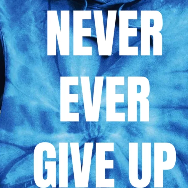 Never Ever Give Up Gift Tie Dye Hoodie