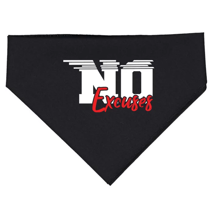 No Excuses Gym Motivation Graphic USA-Made Doggie Bandana