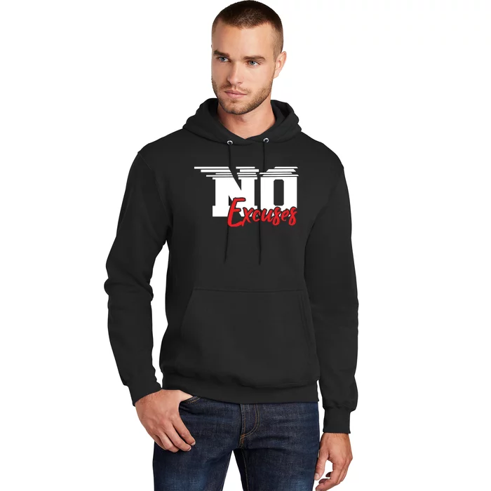 No Excuses Gym Motivation Graphic Hoodie