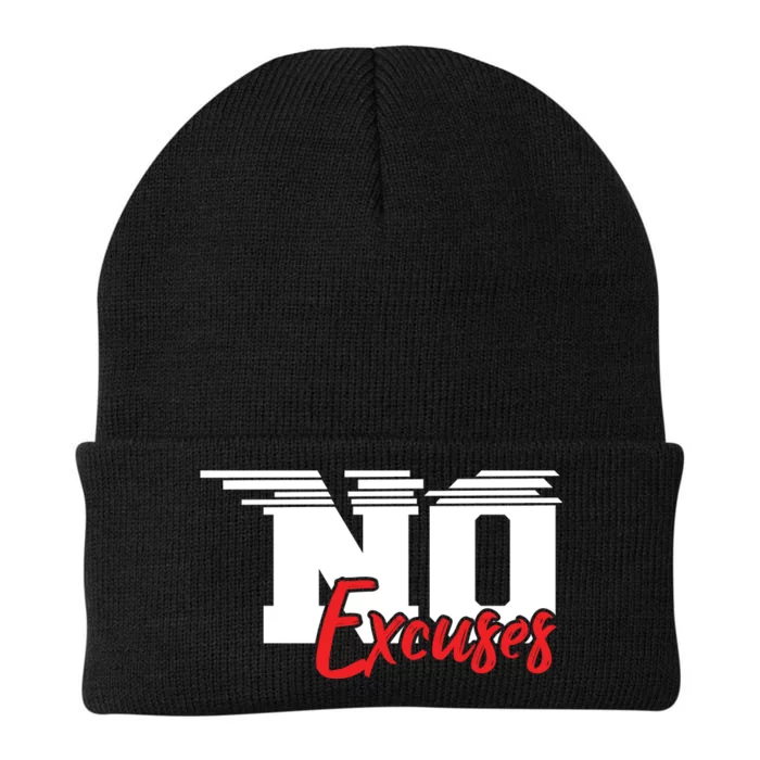 No Excuses Gym Motivation Graphic Knit Cap Winter Beanie