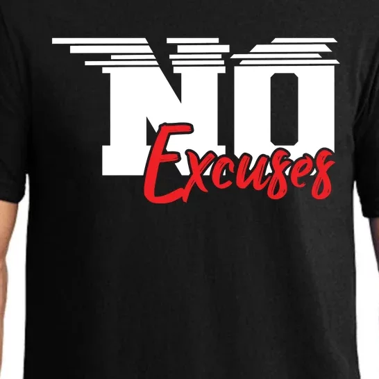 No Excuses Gym Motivation Graphic Pajama Set