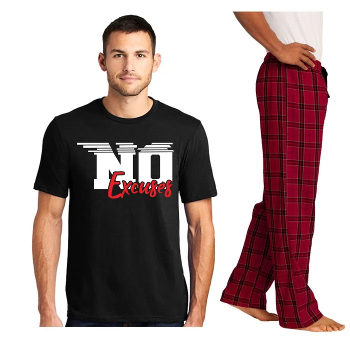 No Excuses Gym Motivation Graphic Pajama Set