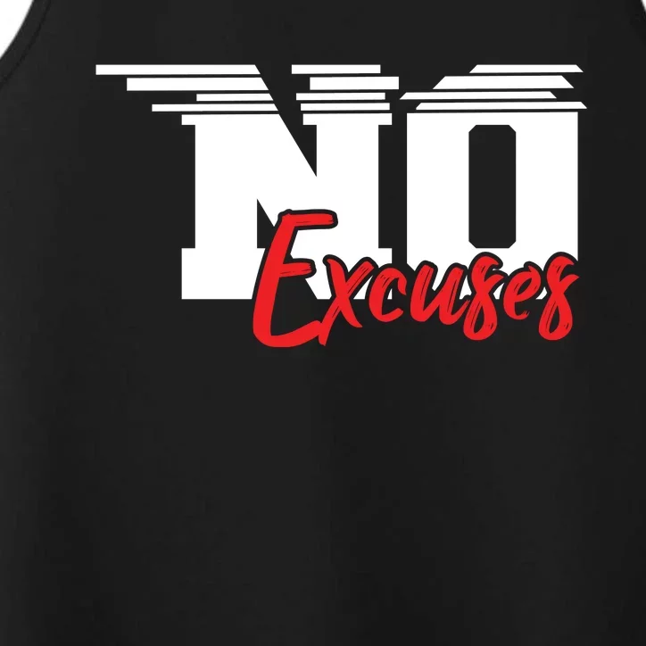 No Excuses Gym Motivation Graphic Performance Tank