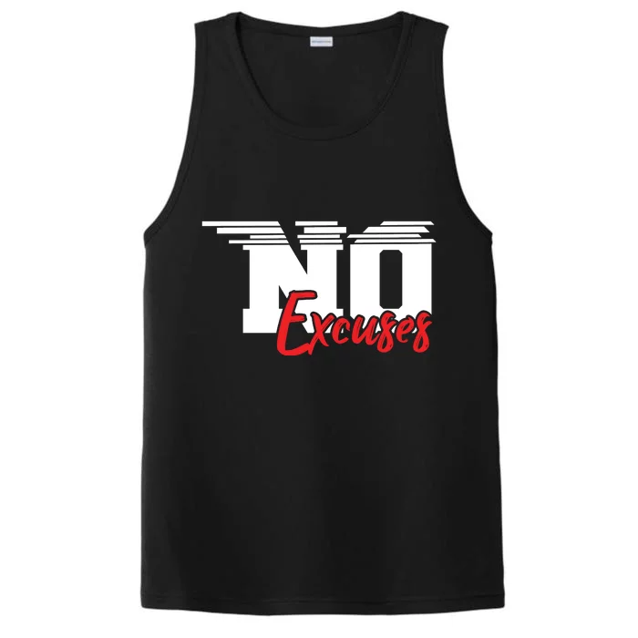 No Excuses Gym Motivation Graphic Performance Tank