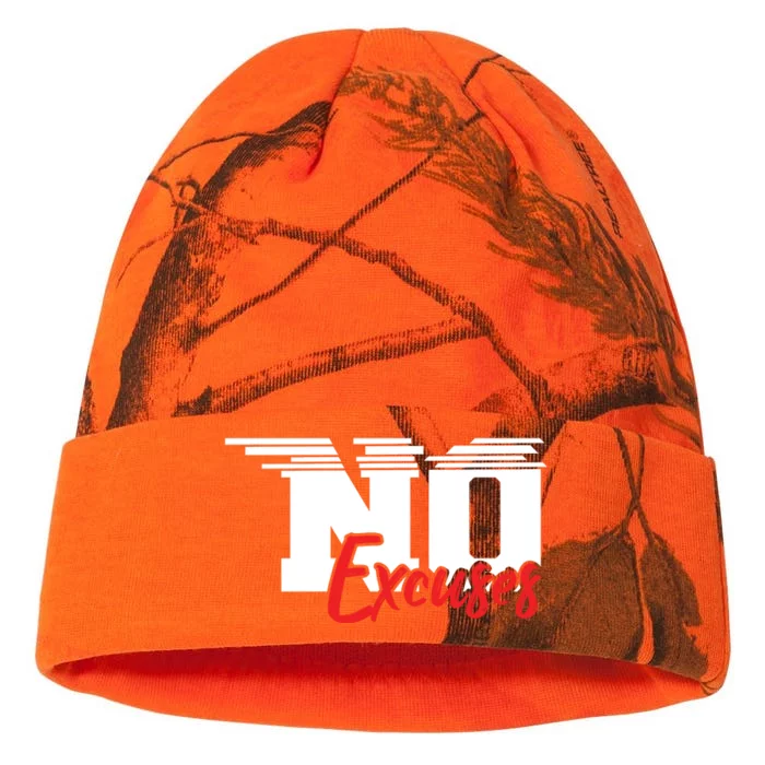 No Excuses Gym Motivation Graphic Kati - 12in Camo Beanie