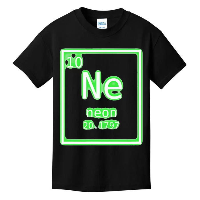 Neon Element Green Periodic Table Chemistry Nerd Costume Kids T-Shirt