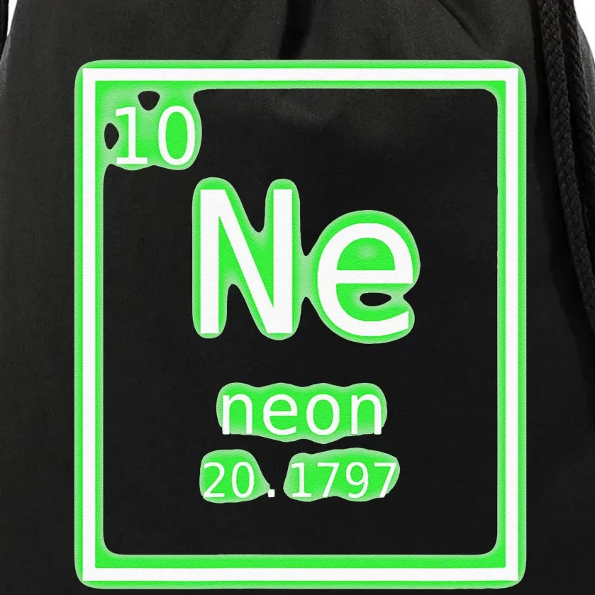 Neon Element Green Periodic Table Chemistry Nerd Costume Drawstring Bag