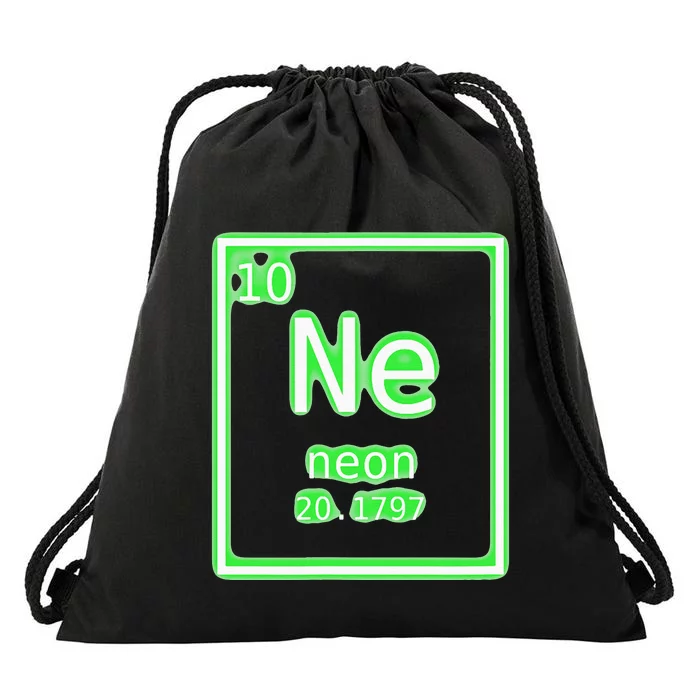 Neon Element Green Periodic Table Chemistry Nerd Costume Drawstring Bag