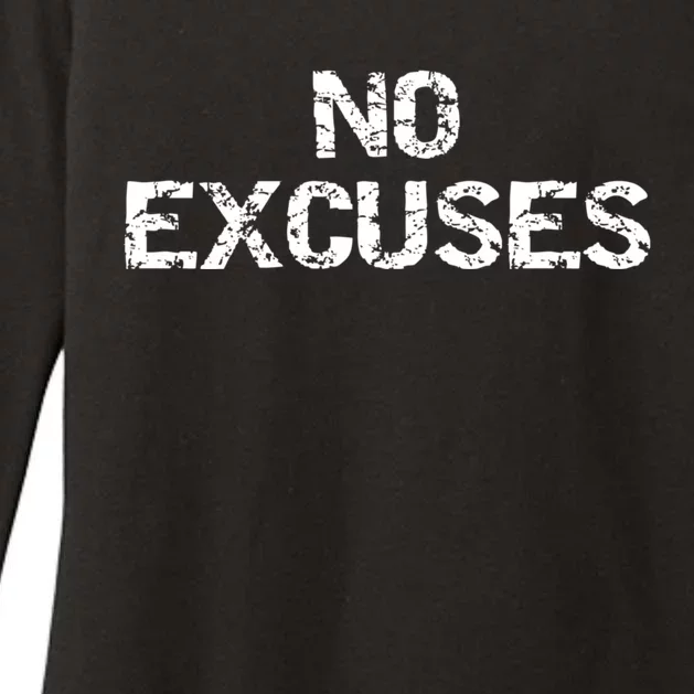 No Excuses Hoodie For Motivational Workout Womens CVC Long Sleeve Shirt