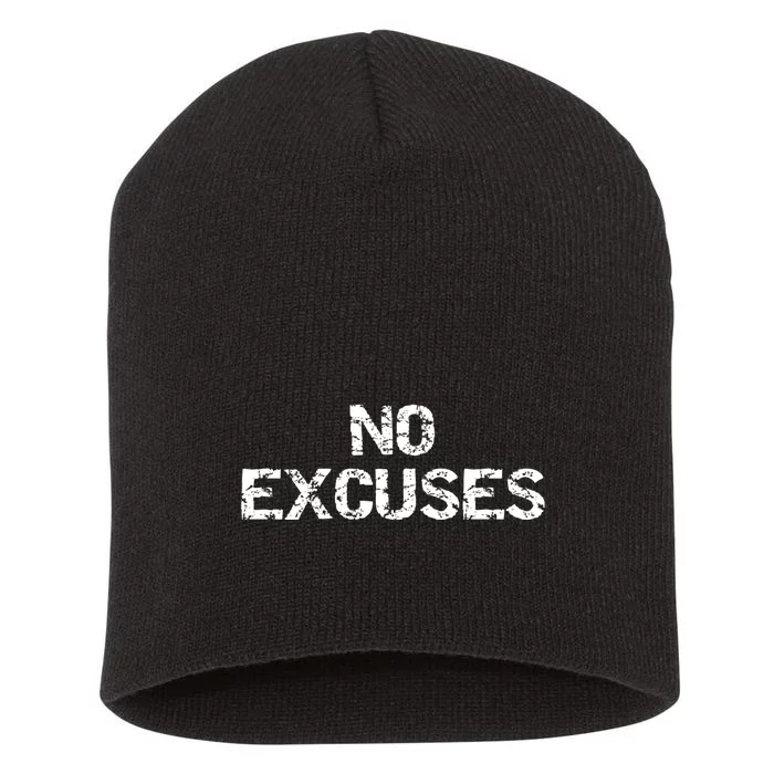 No Excuses Hoodie For Motivational Workout Short Acrylic Beanie