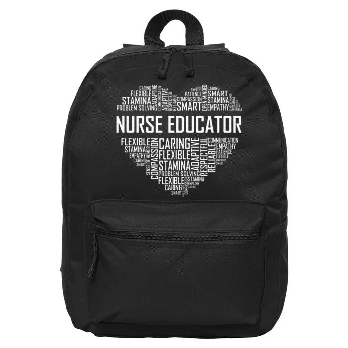 Nurse Educator Heart Nurse Educator Characteristics 16 in Basic Backpack