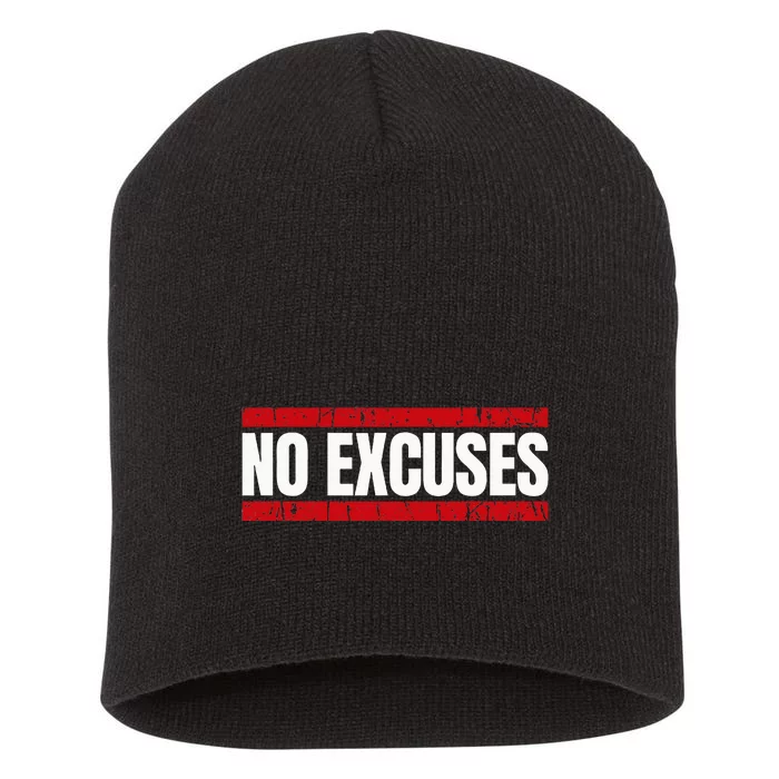 No Excuses Inspirational Saying Motivational Gym Workout Short Acrylic Beanie