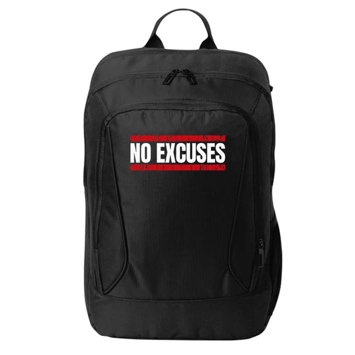 No Excuses Inspirational Saying Motivational Gym Workout City Backpack