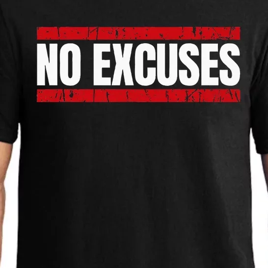 No Excuses Inspirational Saying Motivational Gym Workout Pajama Set