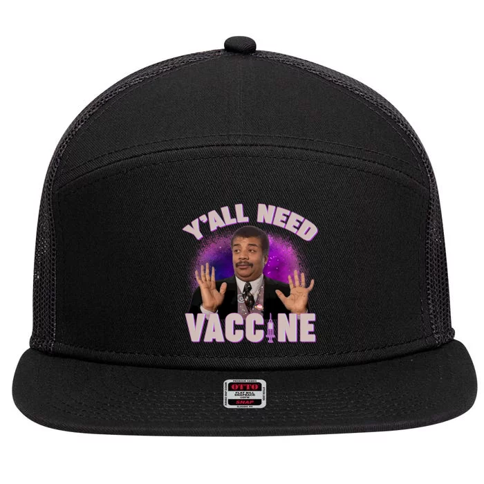 Neil deGrasse Tyson Y’all Need Vaccine 7 Panel Mesh Trucker Snapback Hat