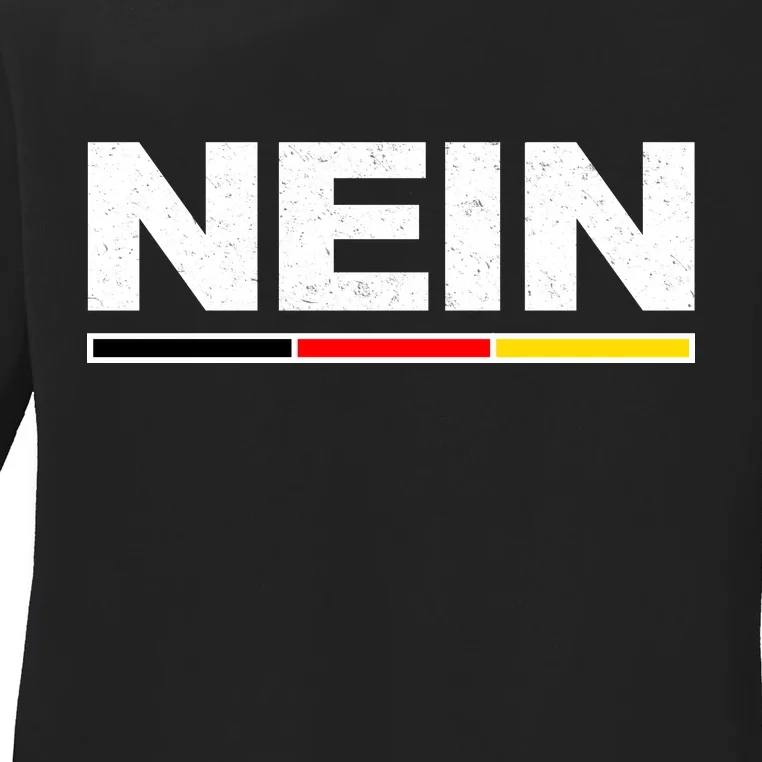 Nein German Funny Oktoberfest Ladies Long Sleeve Shirt