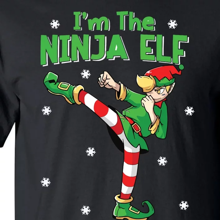 Ninja Elf Karate Taekwondo Martial Arts Mma Christmas Tall T-Shirt