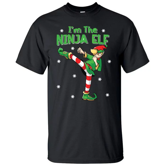 Ninja Elf Karate Taekwondo Martial Arts Mma Christmas Tall T-Shirt