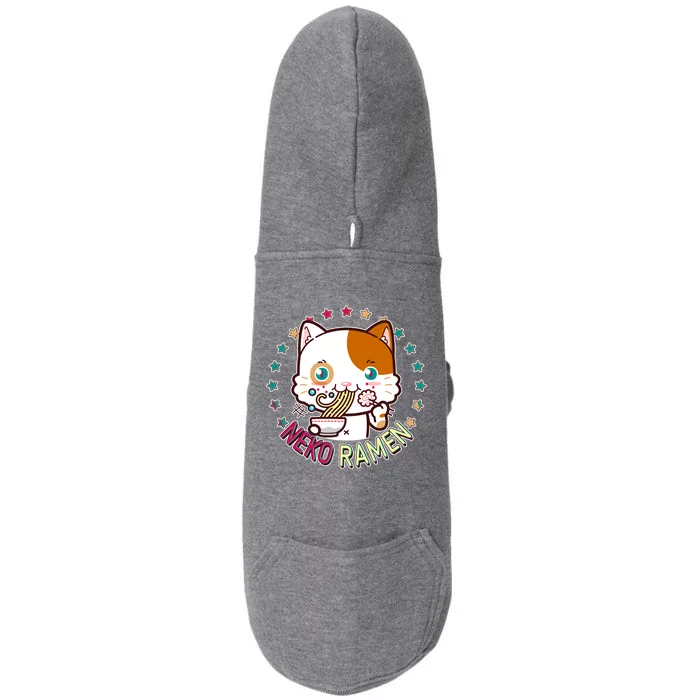 Neko Ramen Noodle Cat Doggie 3-End Fleece Hoodie