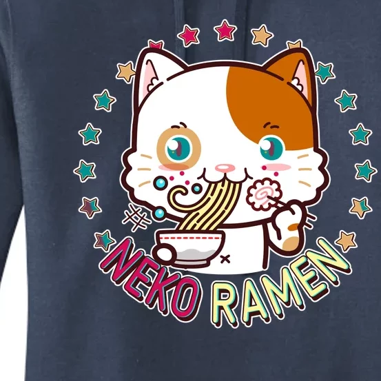 Neko Ramen Noodle Cat Women's Pullover Hoodie