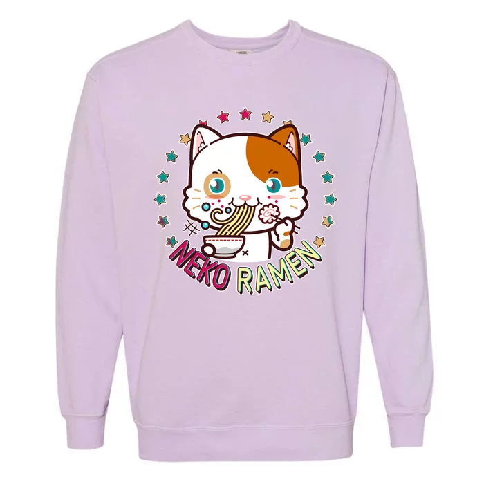 Neko Ramen Noodle Cat Garment-Dyed Sweatshirt