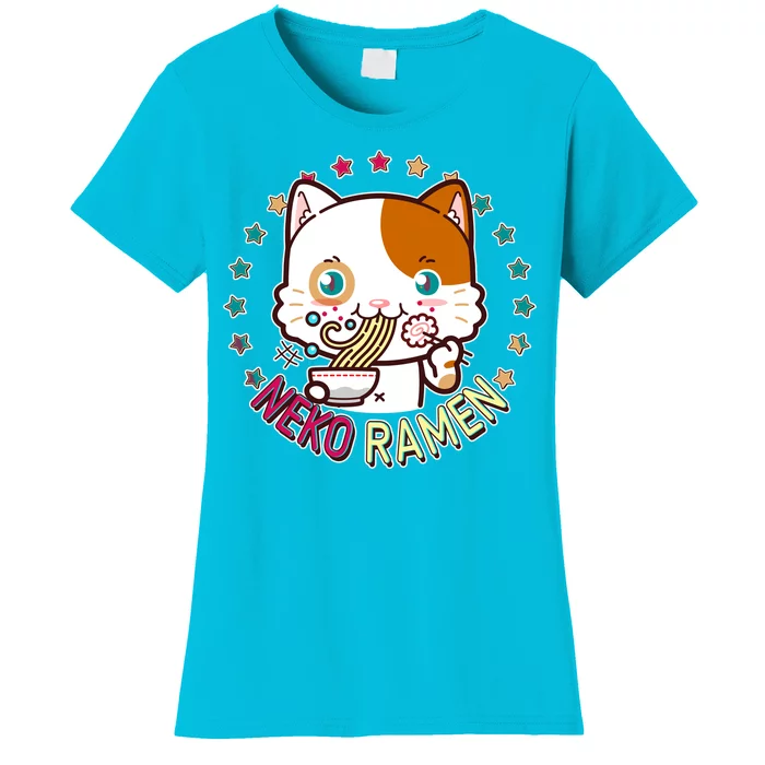 Neko Ramen Noodle Cat Women's T-Shirt