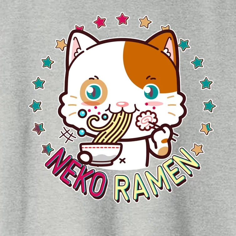 Neko Ramen Noodle Cat Women's Crop Top Tee