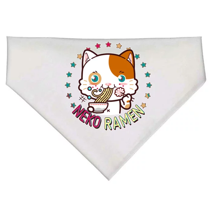 Neko Ramen Noodle Cat USA-Made Doggie Bandana