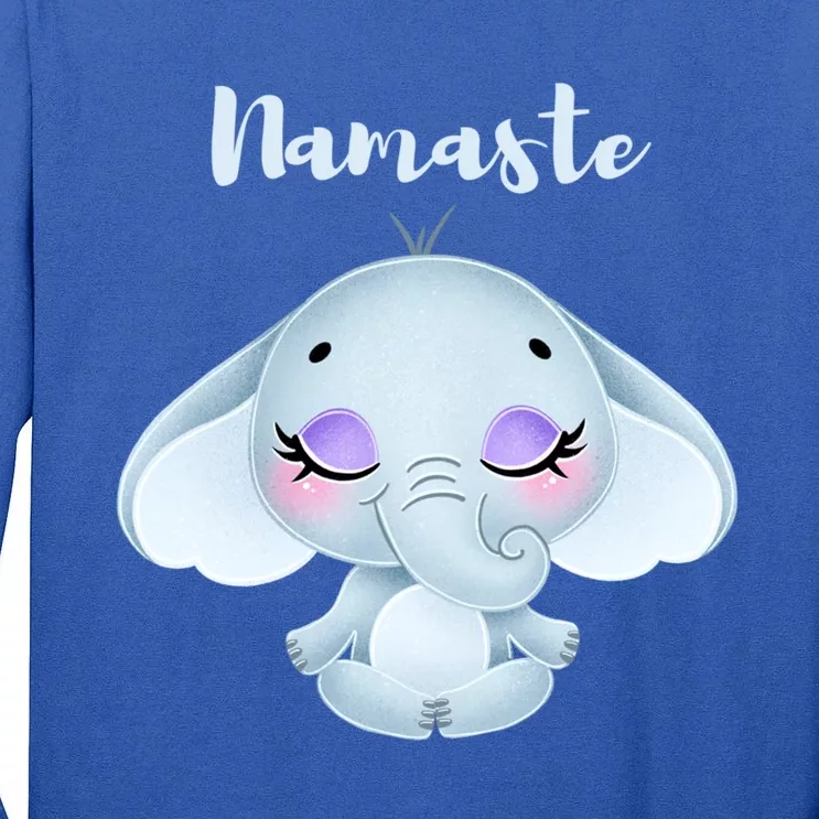 Namaste Elephant Lotus Yoga Pose For Yoga Teacher Cute Gift Tall Long Sleeve T-Shirt