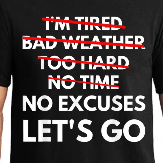 No Excuses Let's Go Gym Workout Pajama Set