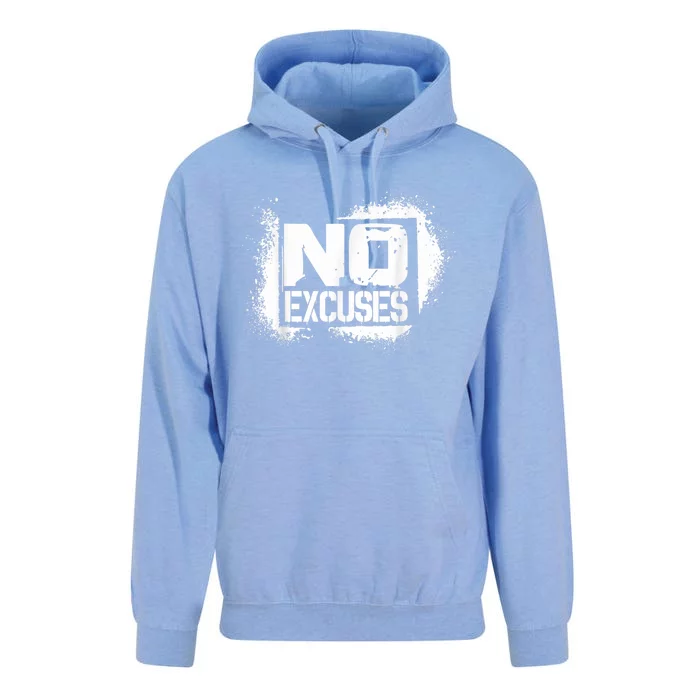 No Excuses Motivational Workout Motivational No Excuse Unisex Surf Hoodie