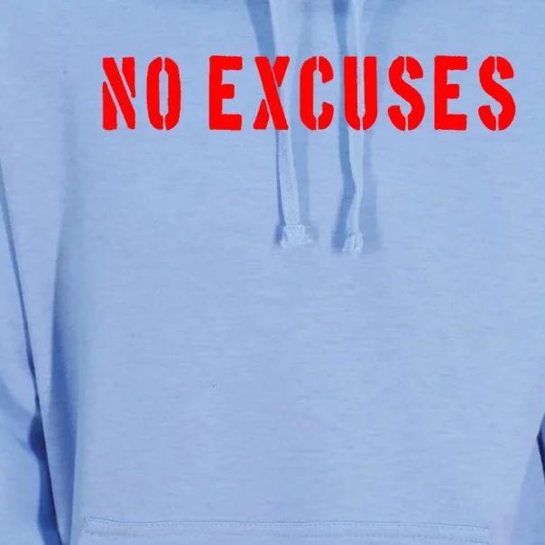 No Excuses Motivational Quote Unisex Surf Hoodie