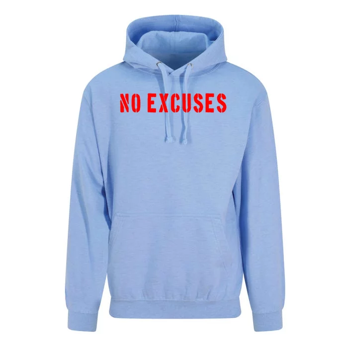 No Excuses Motivational Quote Unisex Surf Hoodie